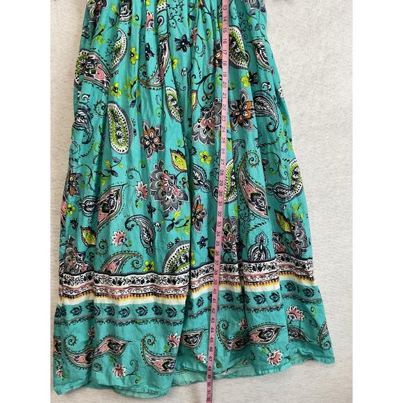 Only Necessities Dress Womens Medium Blue Paisley Short Sleeve Kaftan Maxi - Picture 6 of 9